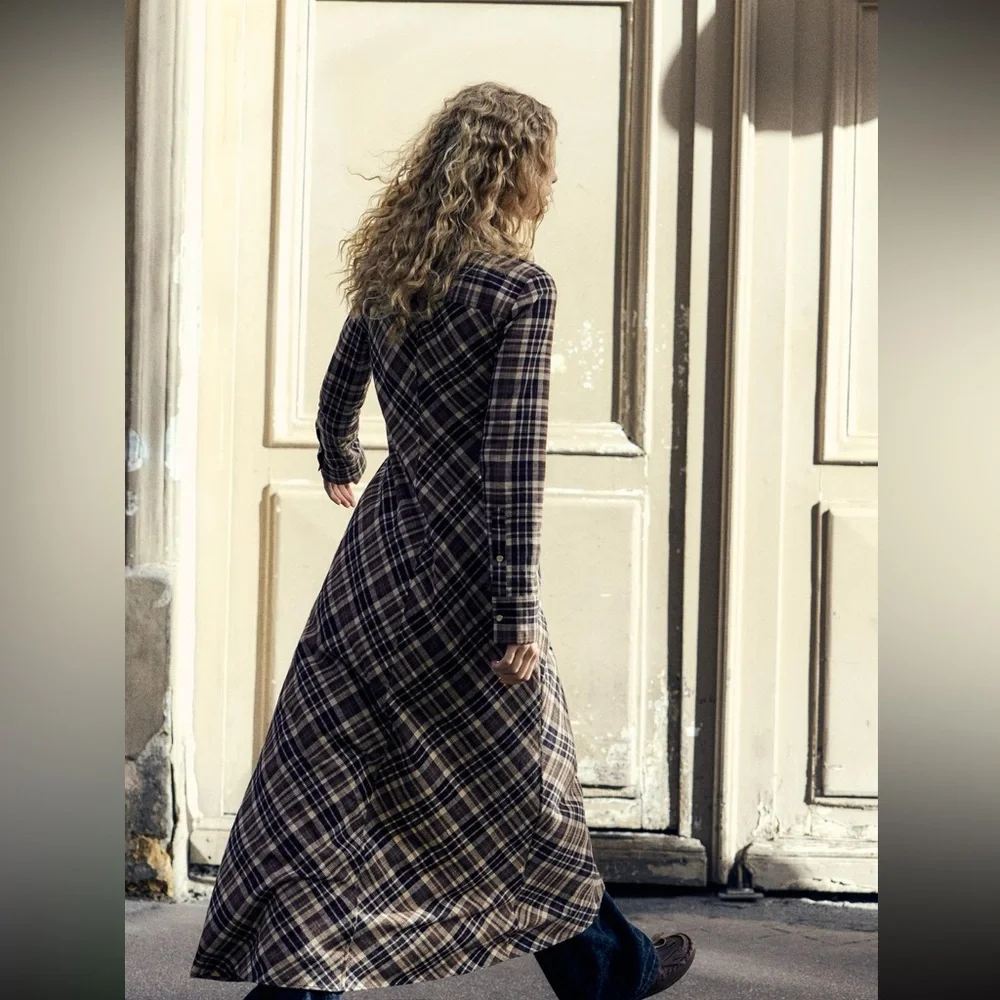 ZARA Plaid Shirt Dress ZARA 9282/060/121 194/020 - Picture 13 of 17